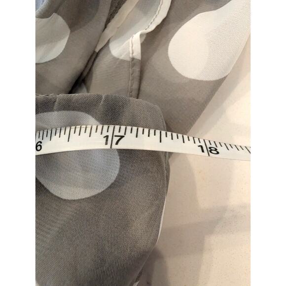 JBS Taupe Polka Dot Midi Dress Cowl Neck Sleeveless Belted Size 4 Womens Gray - Picture 4 of 6